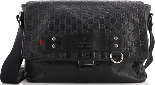 Pre-Loved Messenger Flap Bag, Black