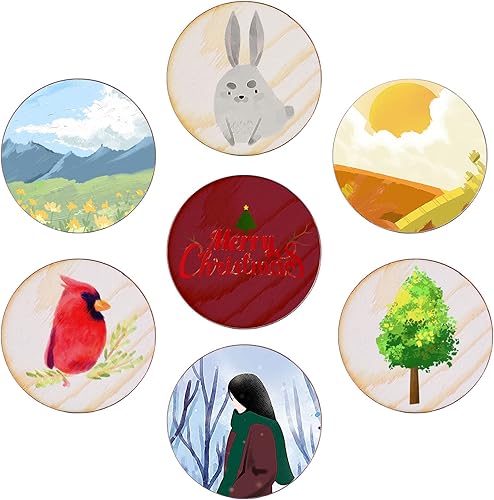 Miniatura 4 de 100 piezas de círculos de madera pequeños de 2 pulgadas, discos redondos sin terminar, adornos de madera en blanco para manualidades, proyectos