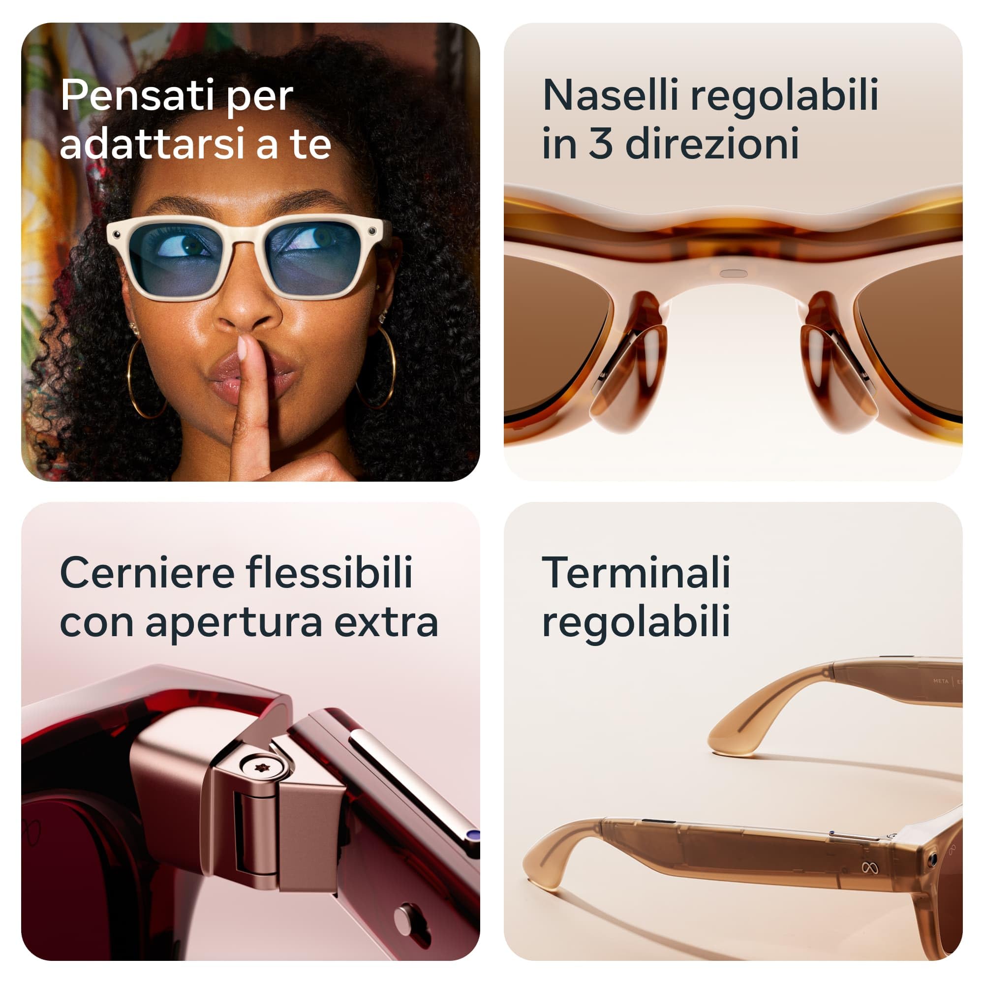 Meta Fury Nero classico | AI glasses unisex, Fotocamera da 12 MP, Traduzione in tempo reale — Risoluzione 3K HD — Oltre 8 ore di autonomia — Lenti marrone sfumato
