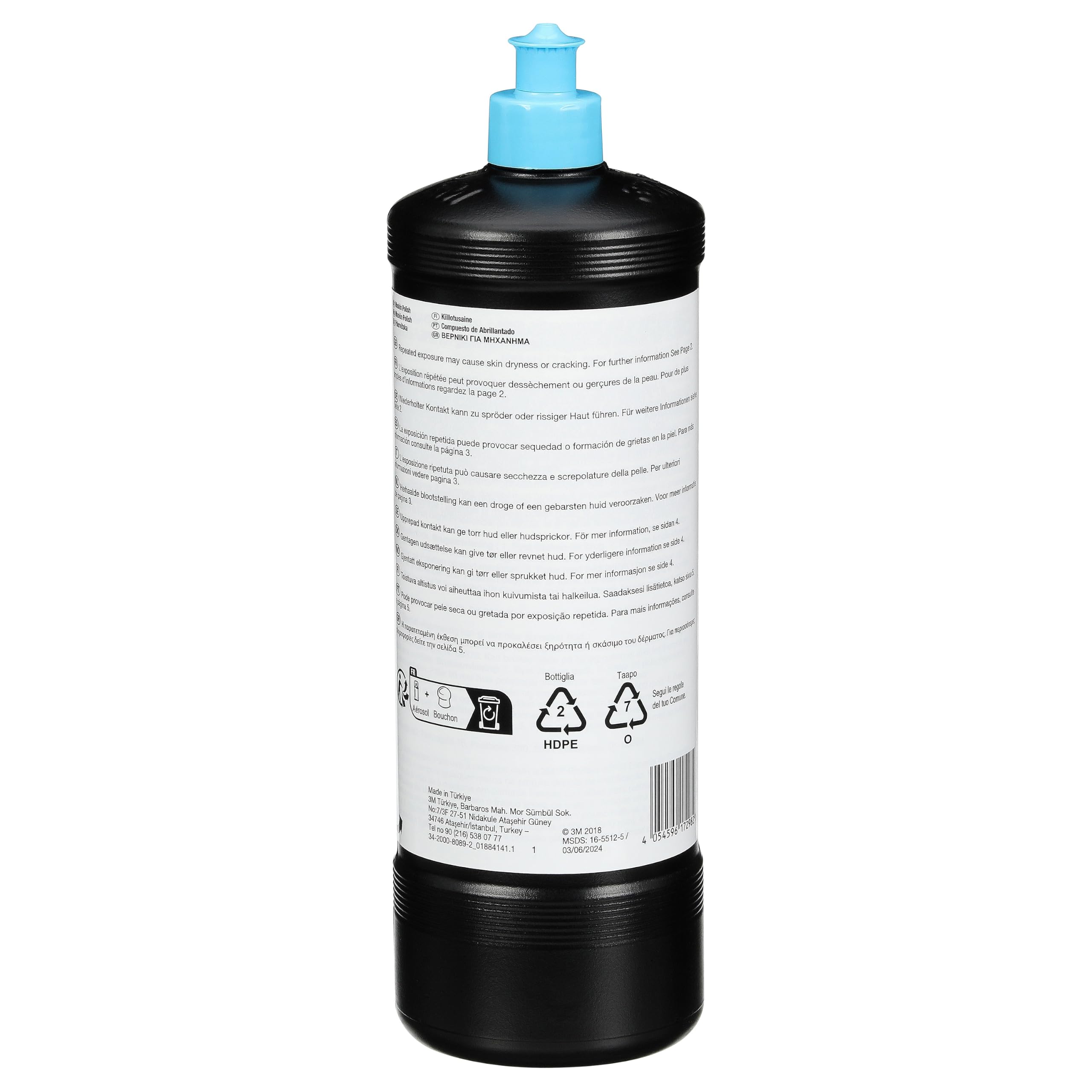 3M Perfect-it Hochglanz-Maschinenpolitur, 09376, Lackpolitur, Silikonfrei, Wachsfrei, Zum Entfernen von Wirbelspuren und anderen kleineren Oberflächendefekten im Lack, Hochglanz-Finish, 1 Ltr.