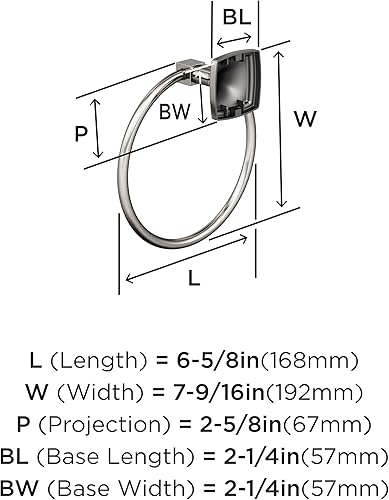 Vista 204 de Amerock Toallero negro mate – 7-9/16 pulgadas (7.559 in) de longitud – Soporte para toallas de baño y cocina Mate negro