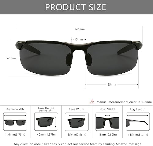 Vista 4 de SUNGAIT Gafas de sol polarizadas para hombre, para conducir, pesca, golf, marco metálico UV400