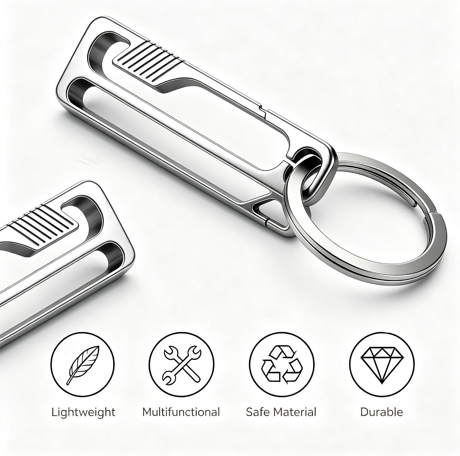 Titanium Keychain Clip, Heavy Duty EDC Key Holder with Belt Clip image 5