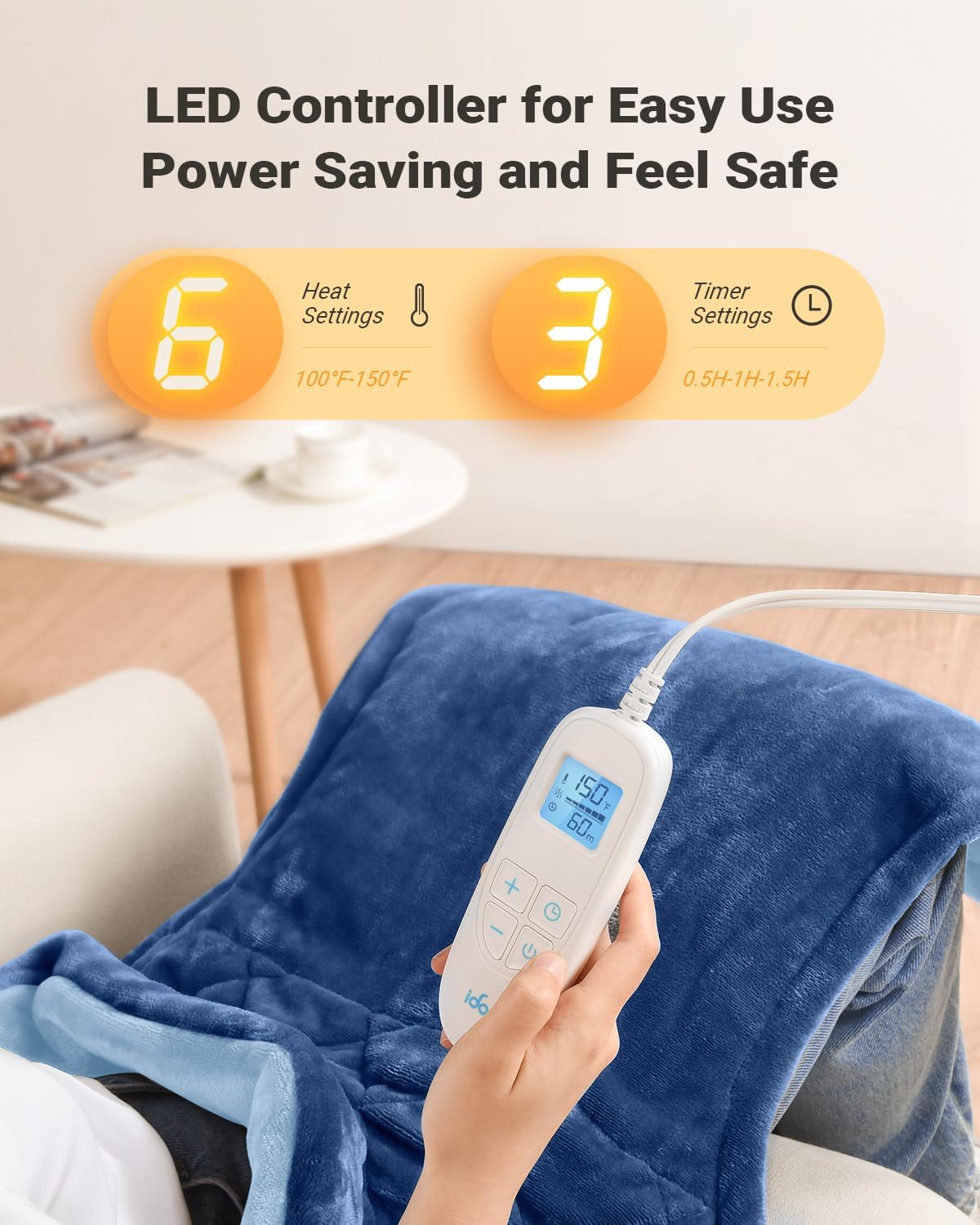 iDOO Heating Pad for Back Pain Relief, Mothers Day Gifts for Mom Women Mom Elderly, FSA Eligible Items Only List, Weighted Heating Pad for Neck & Shoulders, ETL Electric Heat Pad, 24"x33"