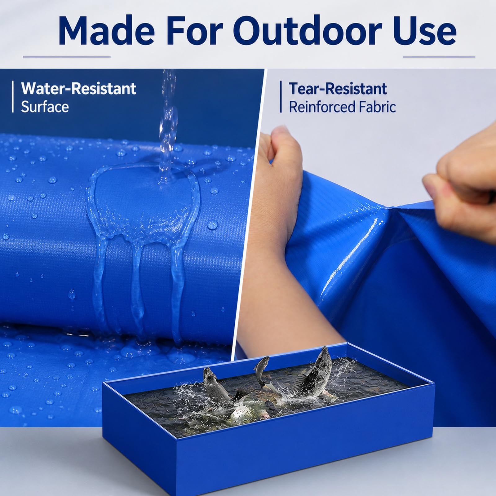 Laghetto per Pesci in Tela PVC,Acquario per Laghetto da Interno in PVC,Laghetti da Giardino Fuori Atterrare,Resistenza allo Strappo,per Irrigazione Agricola di Cultura Koi
