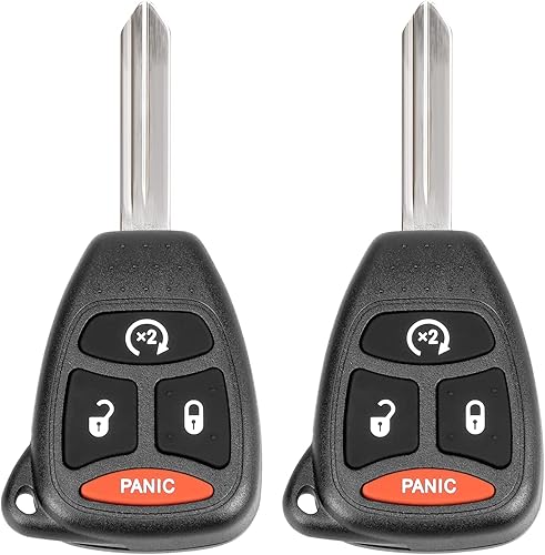 NPAUTO Llavero de repuesto, se adapta a Dodge Ram 1500 2500 3500 2007-2009, Jeep Wrangler/Patriot/Compass, Chrysler Aspen, Durango y más, control