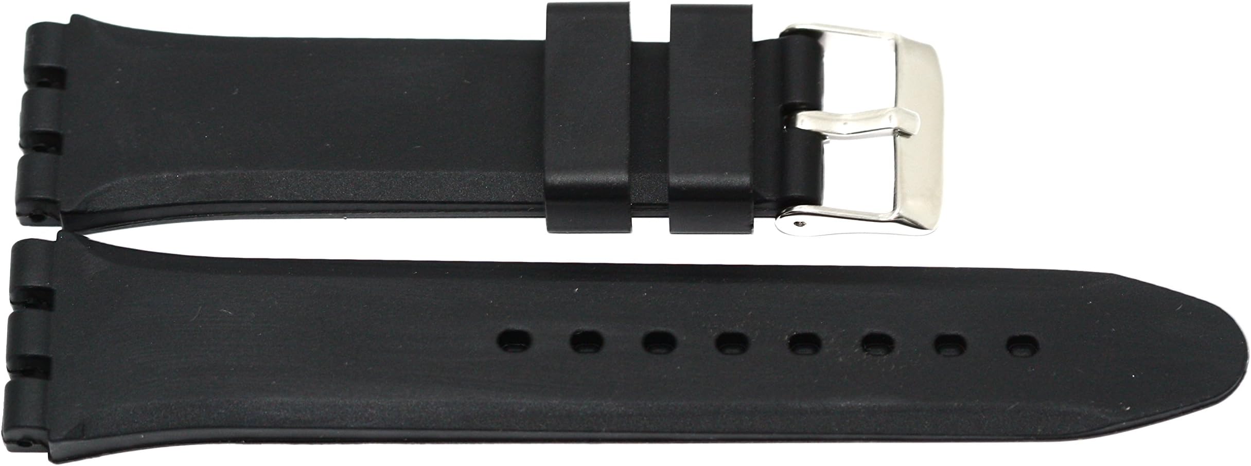 19MM Black Smooth Silicone Rubber Watch Band Strap FITS Swatch S540