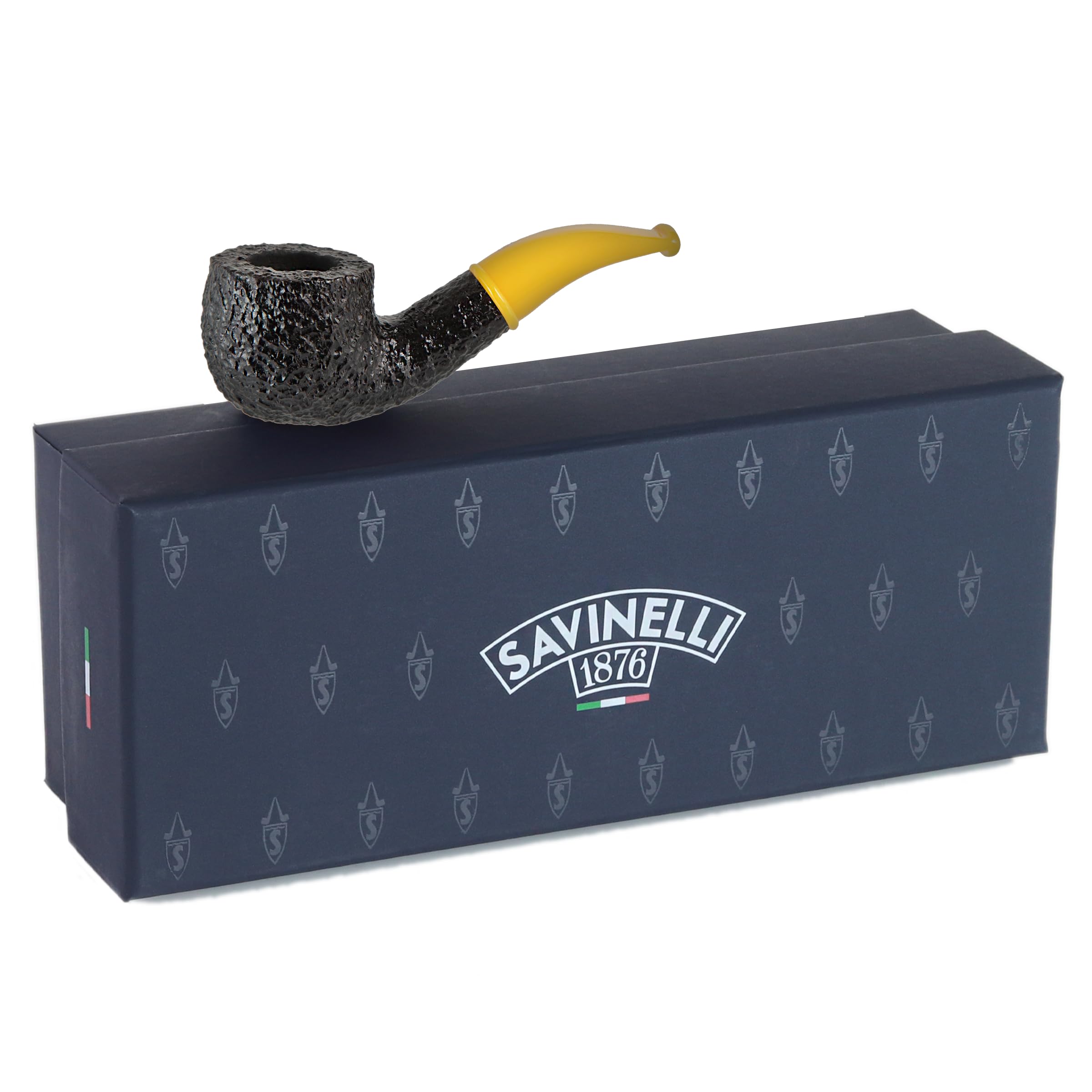 Savinelli Mini Series - Colorful Hand Crafted Italian Briar, Rusticated Finish, Yellow, 601