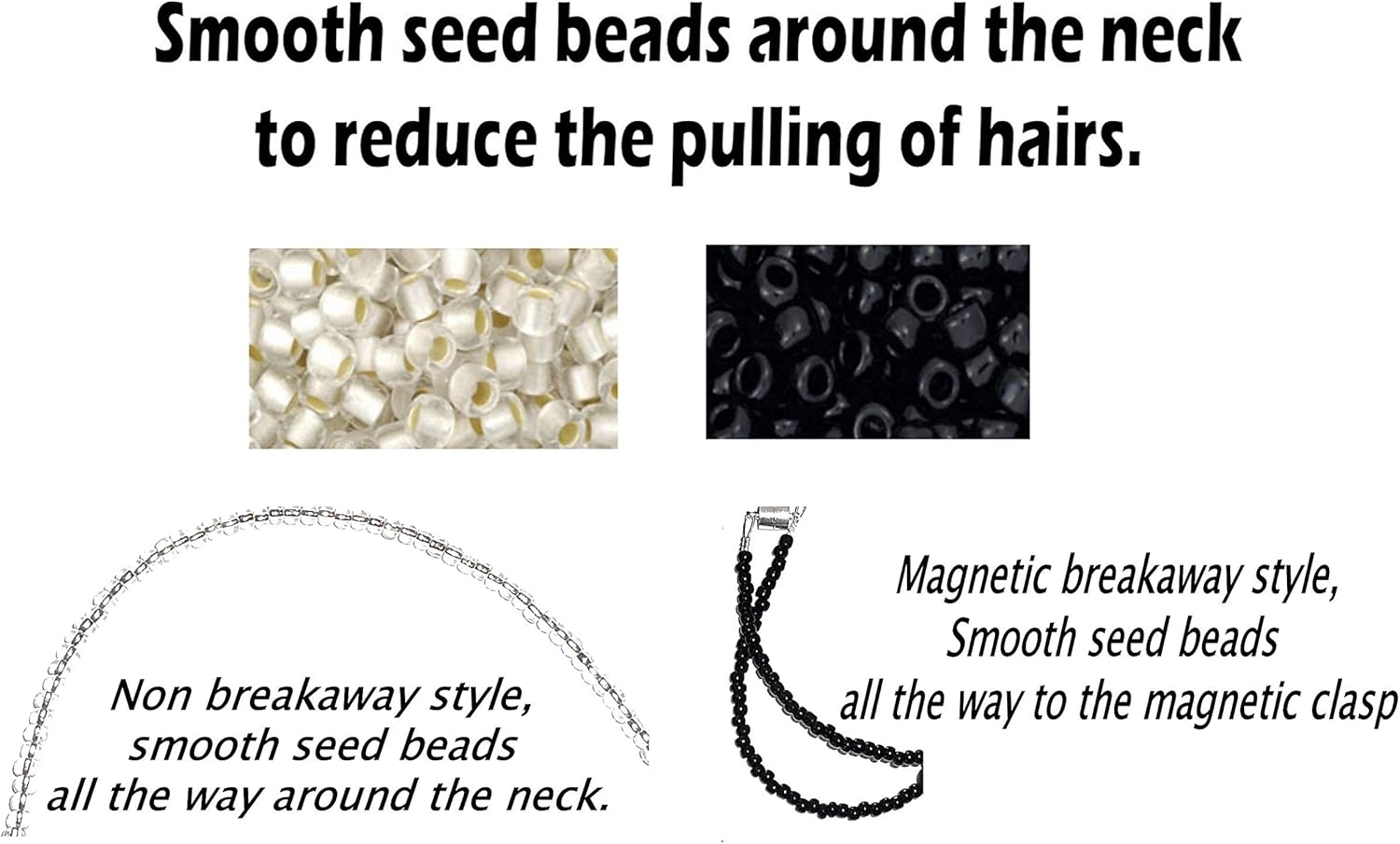 Hidden Hollow Beads Beaded Lanyards, Pack of 3 of Women's Fashion Jewelry Lanyards, Strong Beaded Chain Badge Key Holder 34"