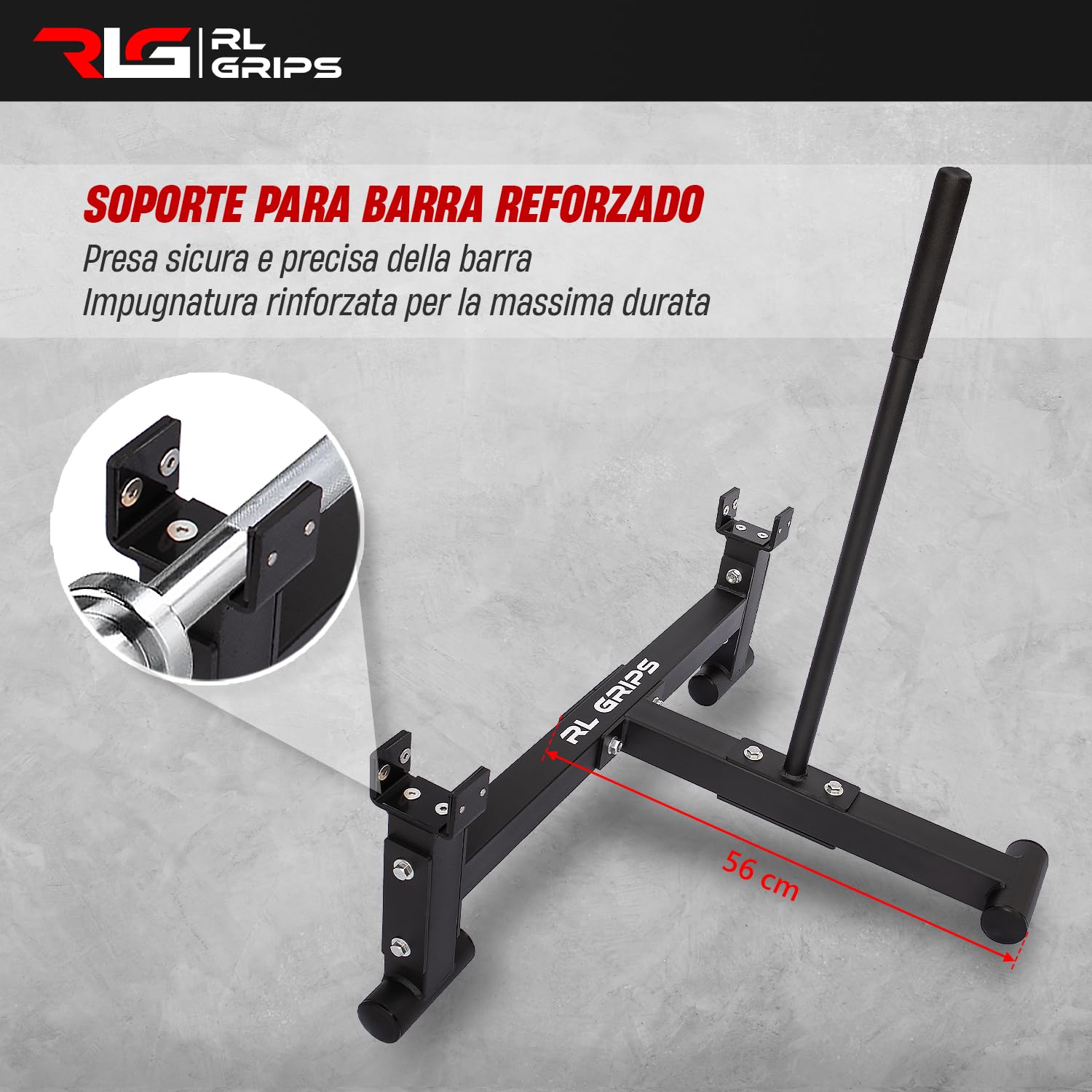 RL Grips - Deadlift Bar Jack - Sollevatore per Stacco da Terra in Acciaio Resistente - Supporto di Carico per Powerlifting, Sollevamento Pesi, CrossFit e Palestre Professionali