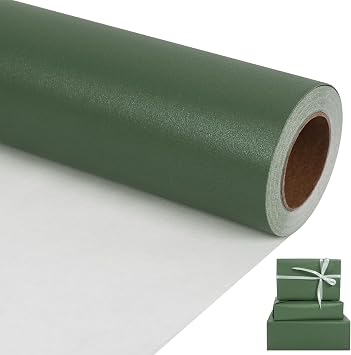 Aimyoo Dark Green Matte Wrapping Paper, 17 Inches X 27.2 Feet 38.5 sq.ft. Solid Color Pearly-Lustre Paper Roll for Christmas Birthday Baby Shower Wedding Gift Wrap