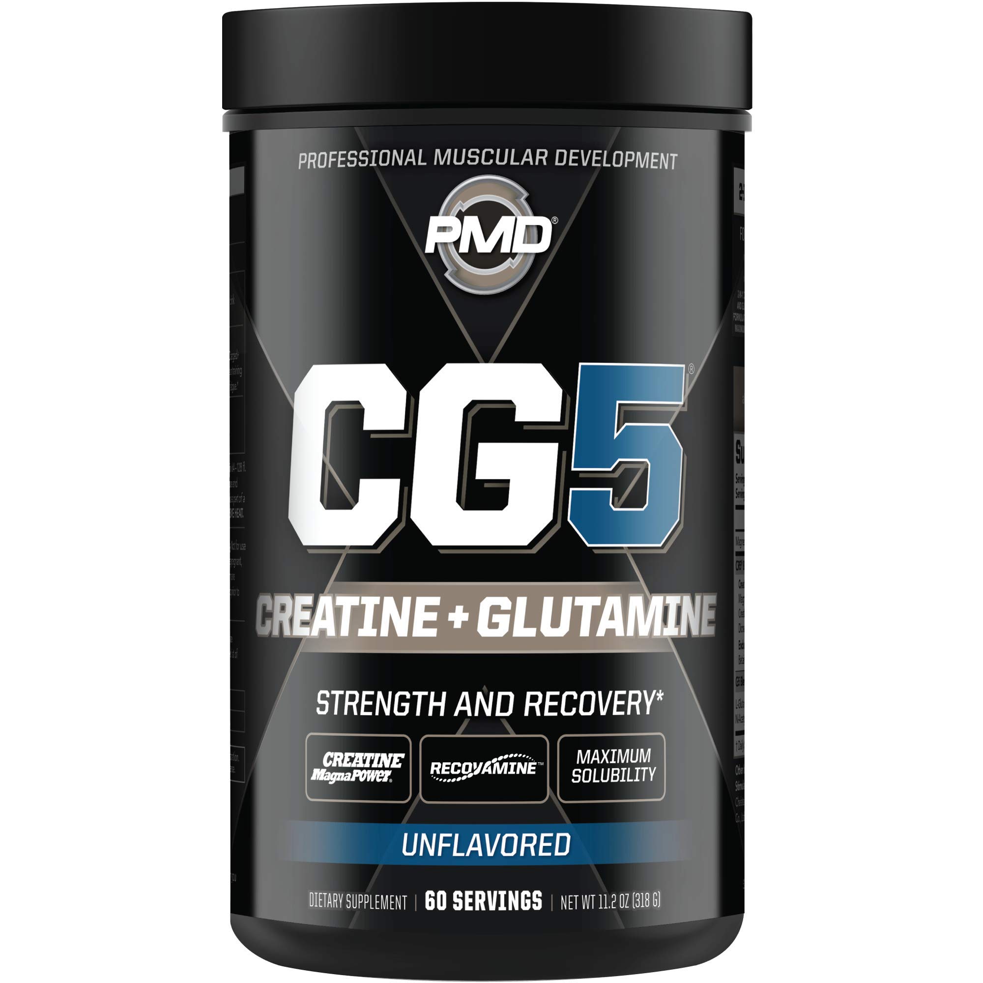PMD Sports CG5 - Premium Creatine and L Glutamine Powder - Maximum Strength Power Recovery, Build Lean Muscle, Increase Wo...