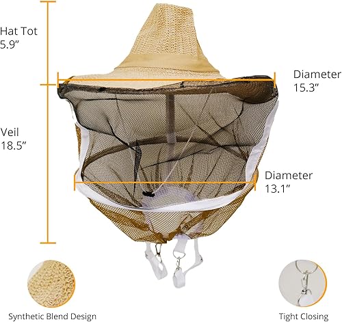 Miniatura 10 de SunVara Ahumador de abejas de acero inoxidable para apicultura, suministros de apicultura, colmena de abejas con escudo térmico, herramientas de