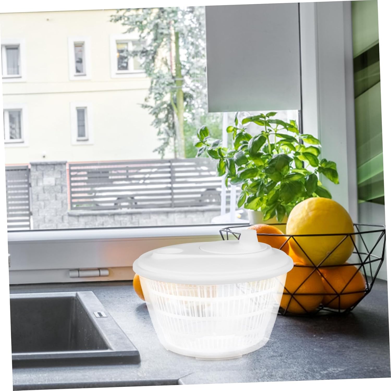 Cabilock Vegetable Dryer Spinner Vegetable Dehydrator Salad Draining Water Basket