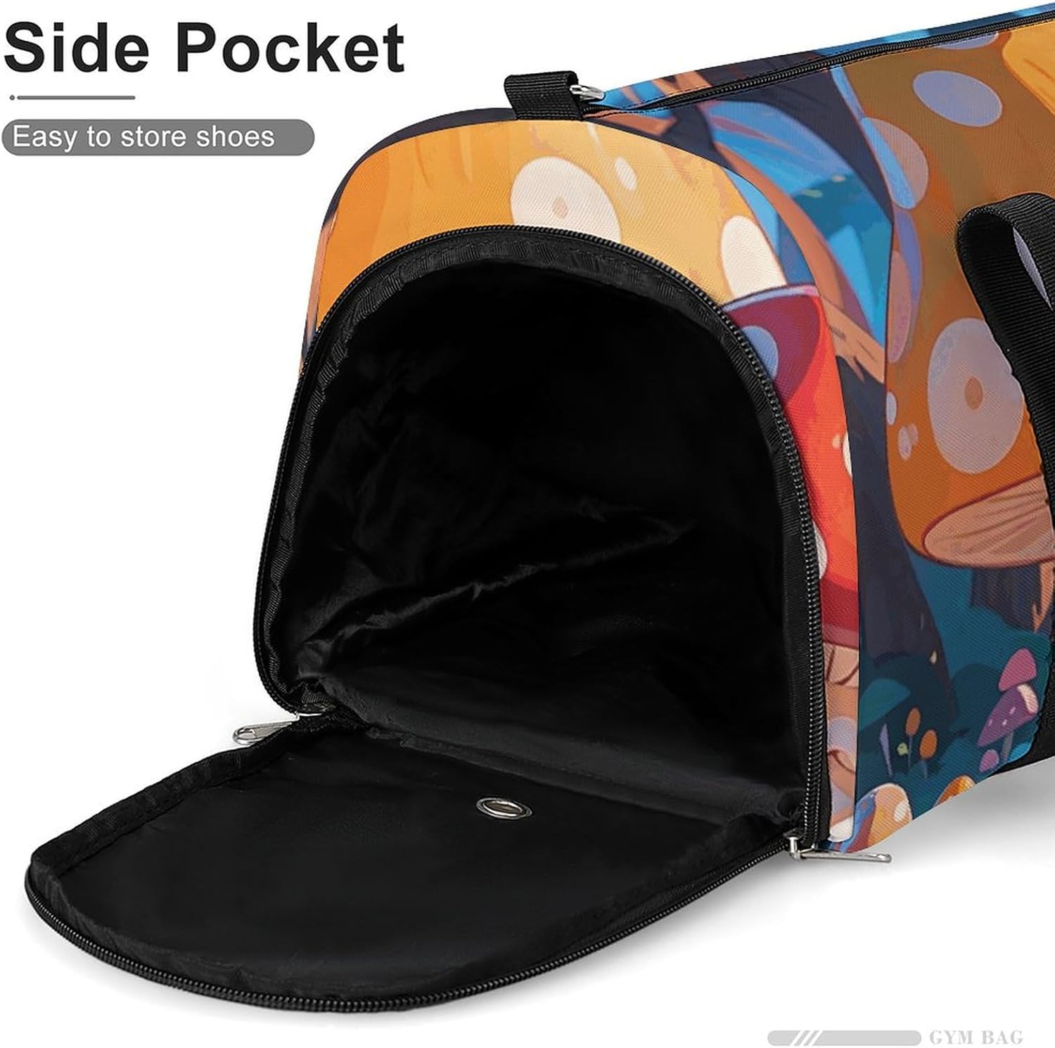 Gym Bag for Men Travel Duffle Bag Cartoon Mushroom Forest Tote Bag Weekender Duffel Bag Weekender Bag for Sports