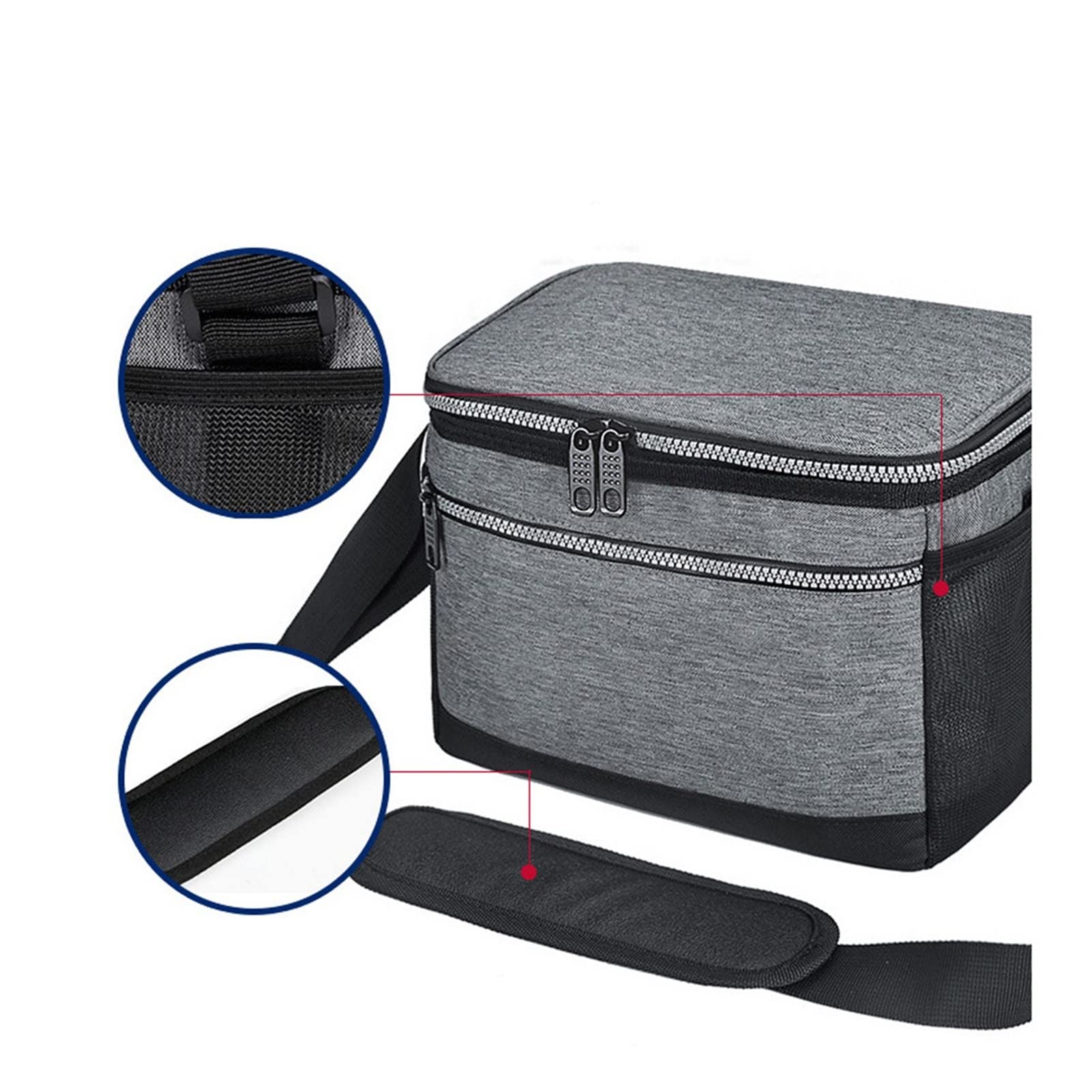 Borsa per Il Pranzo in Foglio di Alluminio Addensato per Picnic all'aperto e pranzi per Studenti - La Scatola per Il Pranzo isolata Mantiene Il Cibo Fresco