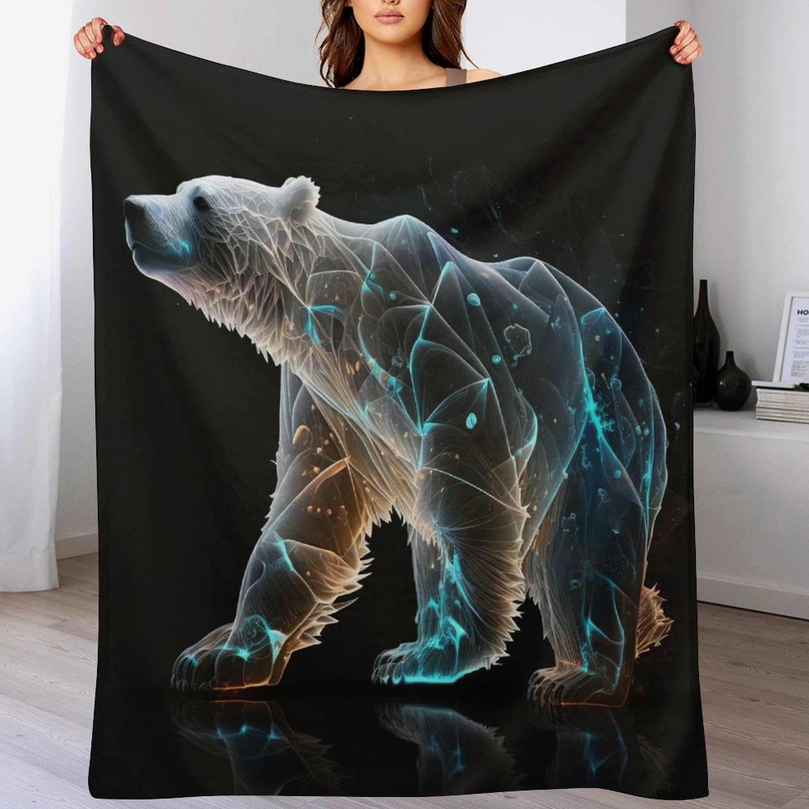 Couverture polaire ours plaid flanelle douce chaude couvre-lit canapé lit 130x150