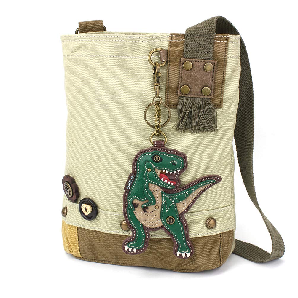 CHALA Patch Cross-Body Women Handbag, Canvas Messenger Bag Olive, Metal Charming Cross - Oliv, Medium — view 75