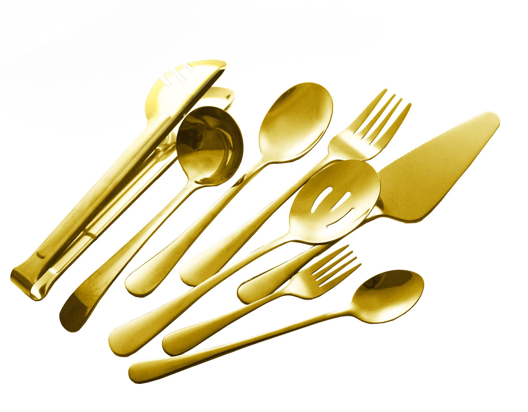 12PCS Stainless Steel Serving Utensils Sets - Large Serving Spoons Slotted Spoons Serving Tongs Appetizer Tongs Utensills Sets Buffet Catering Banquet