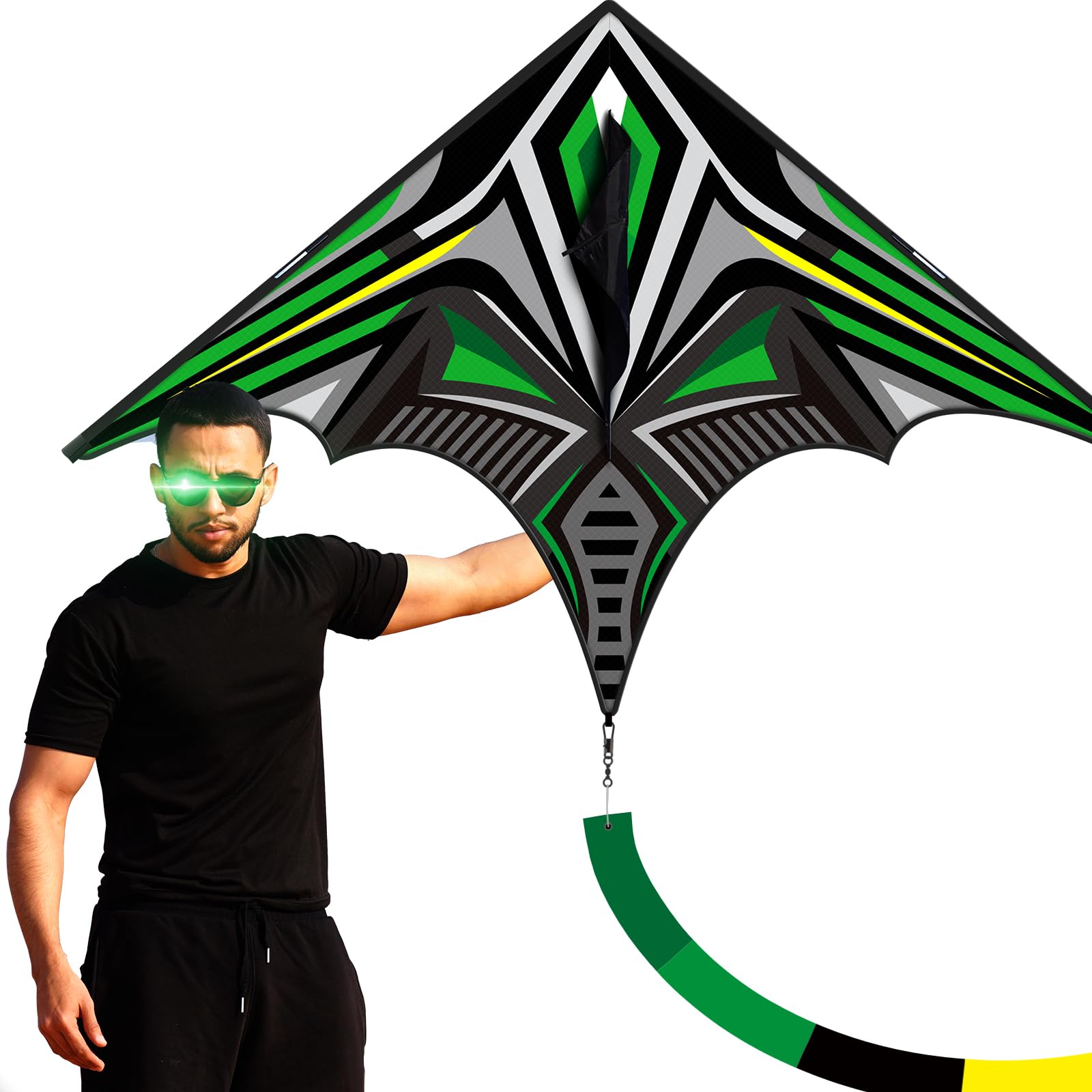 Delta Mecha Kite - for Kids & Adults, Easy to Fly, 36 x 55 Inches, Beginner Kites for Beach Days & Park Fun and Family Outdoor Activities, Cool Kites