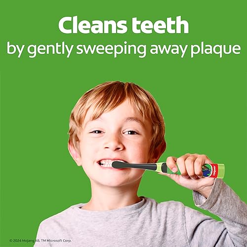 Miniatura 3 de Colgate Cepillo de dientes Minecraft alimentado por pilas, cepillo de dientes extra suave para niños con 1 batería AA incluida, hecho para edades de