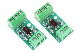 1-Channel PC817 Optocoupler Isolation Module Optoelectronic Isolator Signal Isolation and Anti-Interference 3-5V 12V 24V (Pack of 2) (3-5V)