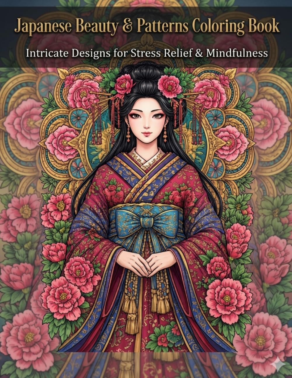 Japanese Beauty & Patterns Coloring Book: Intricate Designs For Stress Relief & Mindfulness