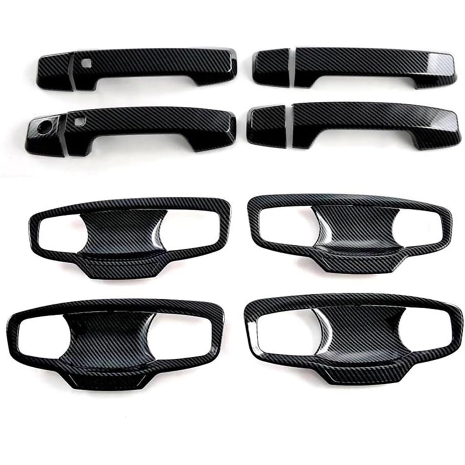 Glymzoi Car Exterior Door Handles Outer Door Handle for Mitsubishi for Triton L200 2024 Exterior Parts Accessories Carbon Fiber