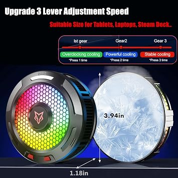 X9 Pro 36W Semiconductor Tablet Cooler, Magnetic/Back Clip 2in1, Compatible with iPad, Steam Deck, Surface Pro, Multicolor