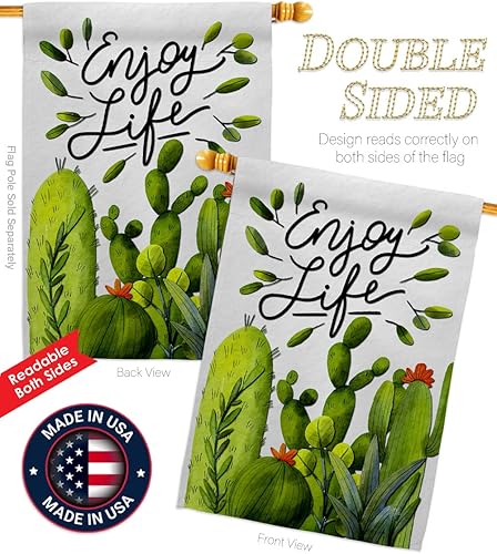 Miniatura 3 de Breeze Decor Cactus Life House Bandera Regional Suroeste Desierto País Suculenta Decoración de Área Particular Banner Pequeño Jardín Patio Regalo