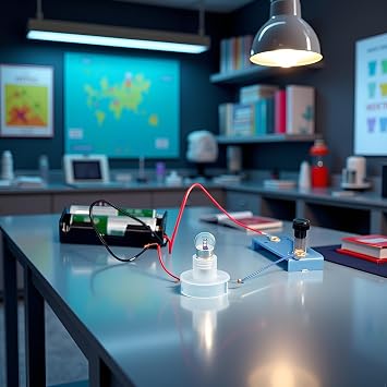 1Pc Circuit Material Electrical Circuit Experiment Kit,Small Bulb Lights Up Kit Basic Physic Science Playset Science,Learning and Education,Science Kits