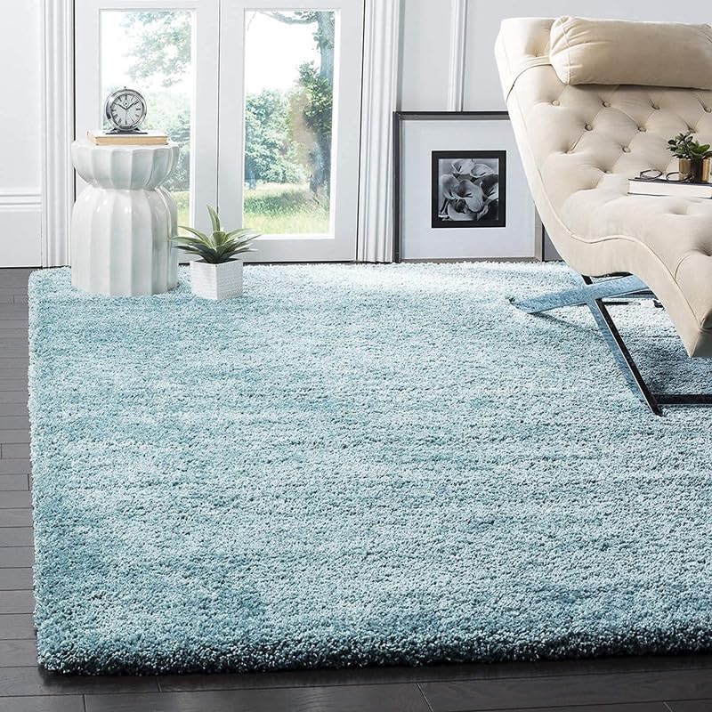 Rentoor_Carpet Soft Modern Shaggy Rectangular Carpet for Living Room, Rectangular Carpet Comfy for Bedroom, Home Decorate Floor Kids Playing Mat (Turquise 5x8 Feet)