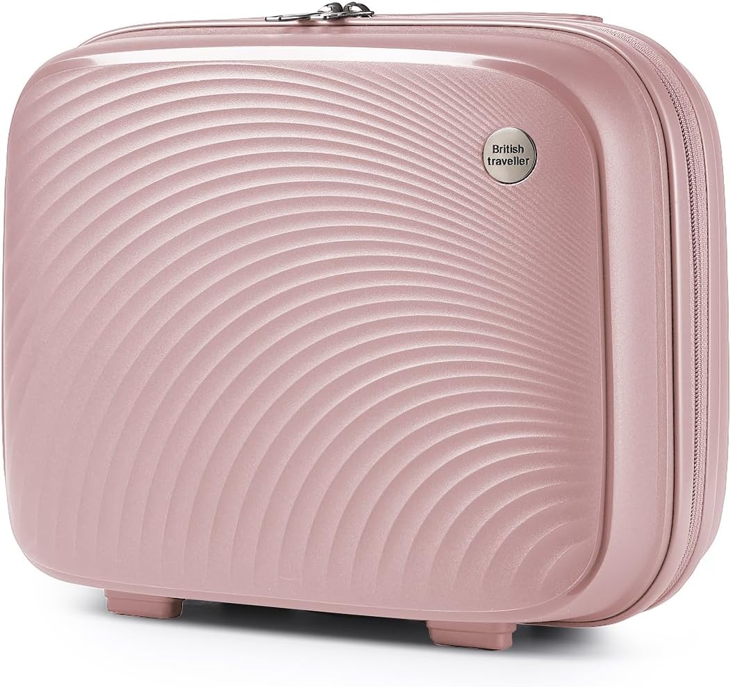 British TravellerSuitcase Lightweight PP Hard Shell Trolley, Fashion Travel Carry on Hand Luggage Cabin Size, TSA Lock Check in Case with 4 Spinner Wheels