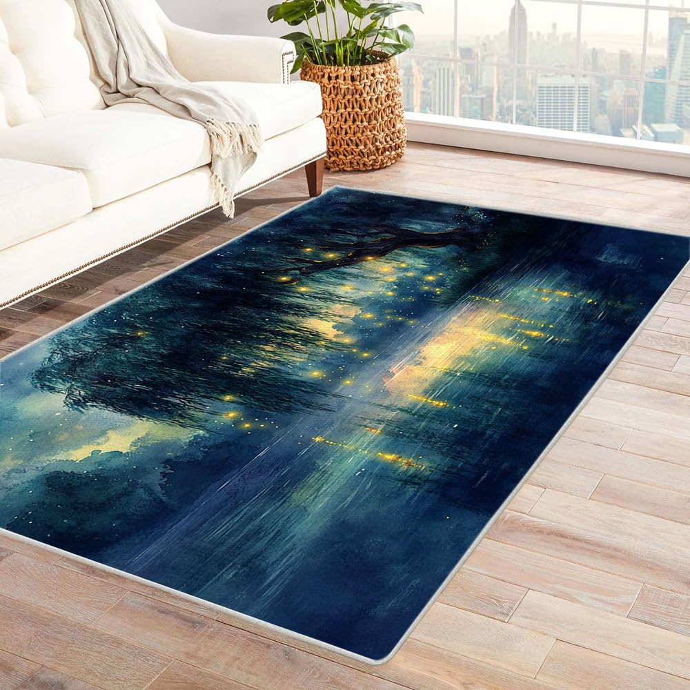 Carpette cuisine couloir style saules pleureurs rougeoyants tapis vert 60x90