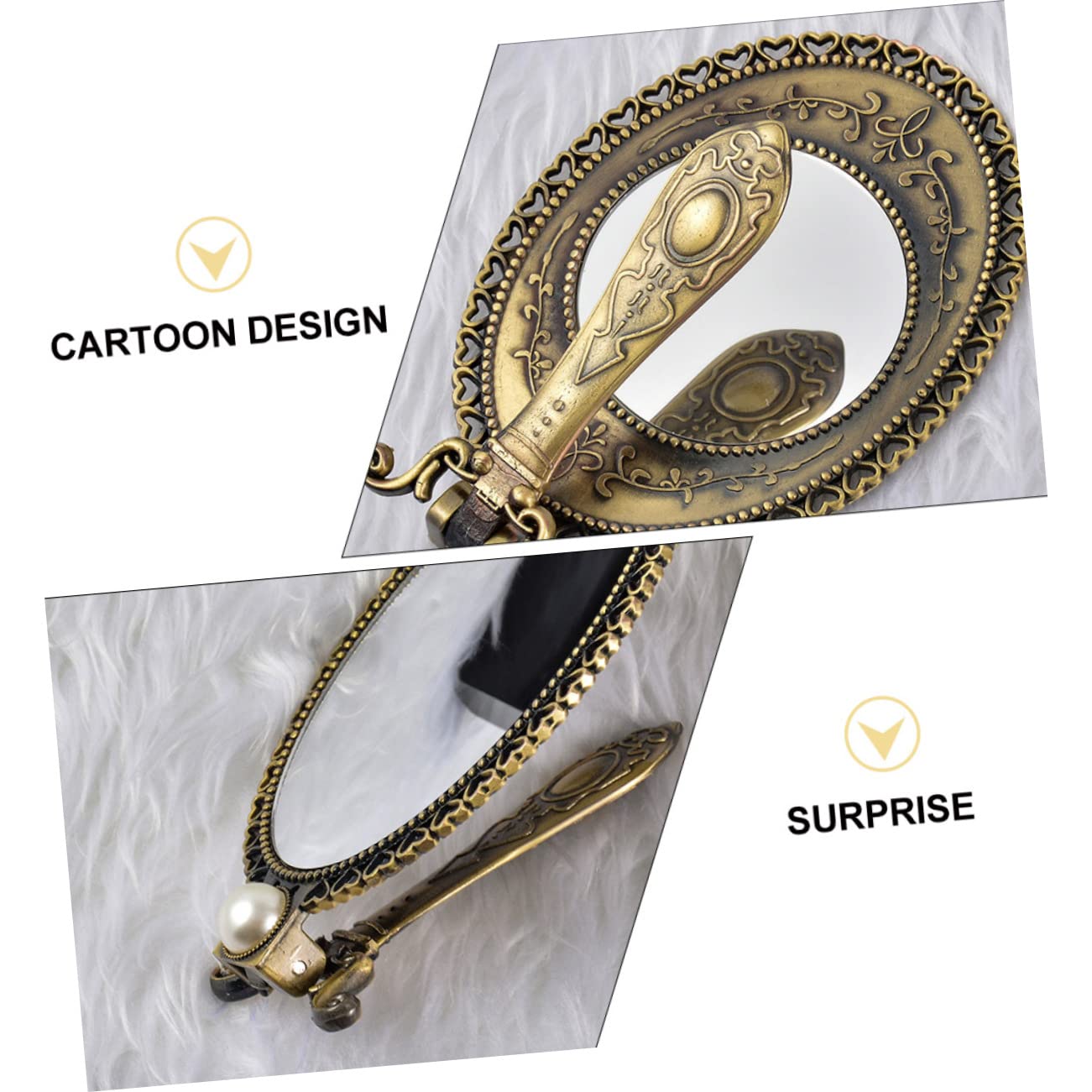 minkissy 3pezzi Specchio Retro Pieghevole Portatile Doppia Faccia Specchio Cosmetico Metallo Design Elegante Per Trucco Viaggio Compatto Per Borse e Tasche Pratico e Resistente Per Uso