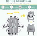 HONEY JOY 8 en 1 Chaise haute bébé, chaise haute convertible pour les bébés et les tout-petits/Table et chaise ensemble/bâtiment de la table / siège de booster / tabouret / chaise pour bébé avec harnais de sécurité (Wave Gray)