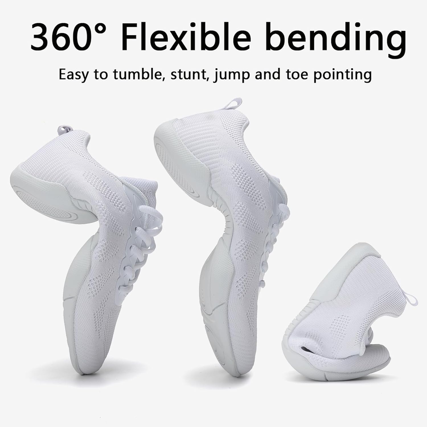 Cheer Shoes Girls Cheerleading Cheerleader Dance Flexible Gymnastic Athletic Training Tennis Sneakers Women Adult Youth Kid - Image 3