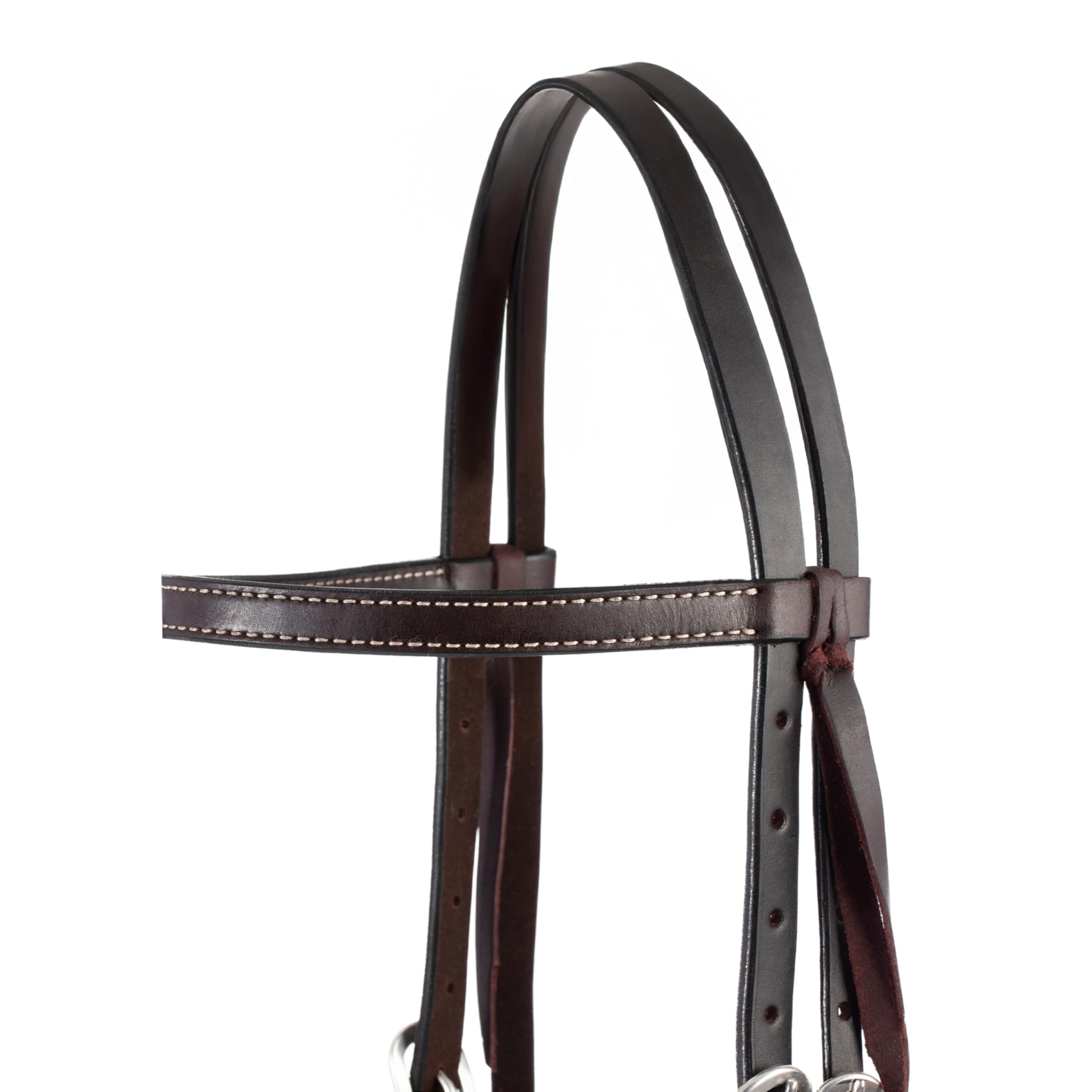 Turchese Croce 45 – 0150 Skirting Leather Browband Headstall, Horse Size, Scuro Oliato