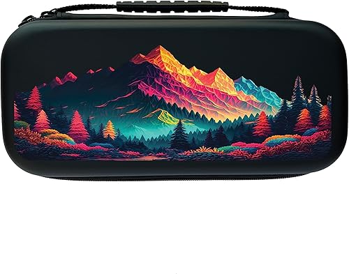 Miniatura 5 de Funda de transporte para Switch compatible con Nintendo Switch Lite, con 20 cartuchos de juegos, carcasa rígida protectora de naturaleza, bolsa de