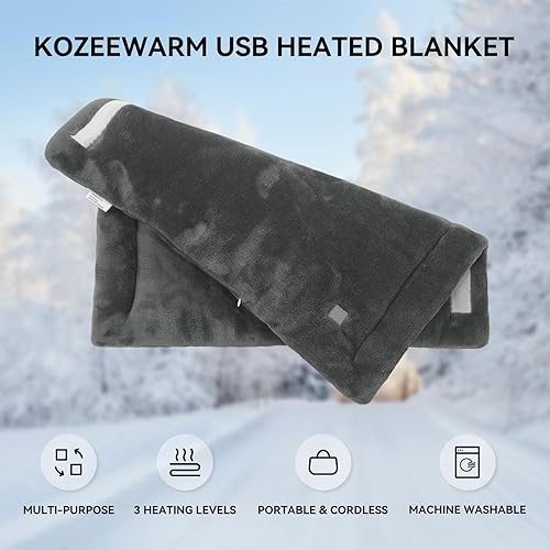 Miniatura 5 de Calentadores de manos USB, almohadilla de calentamiento rápido, portátil, calentador de manos de 18.5 x 15.7 pulgadas con 3 niveles de calefacción,