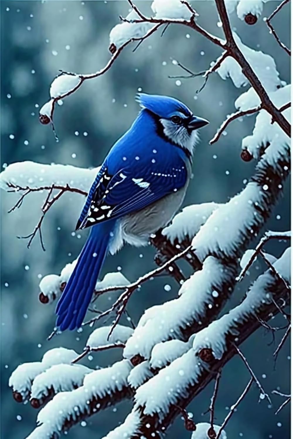 RMSGOZO Winter Bluebird Diamond Painting - Snowy Branchs Diamond Art Kits, Exquisite Full Circle Gemstone Fine Rhinestone Art Kit for Beginners, for Room Decor (20 X 24 Inch)