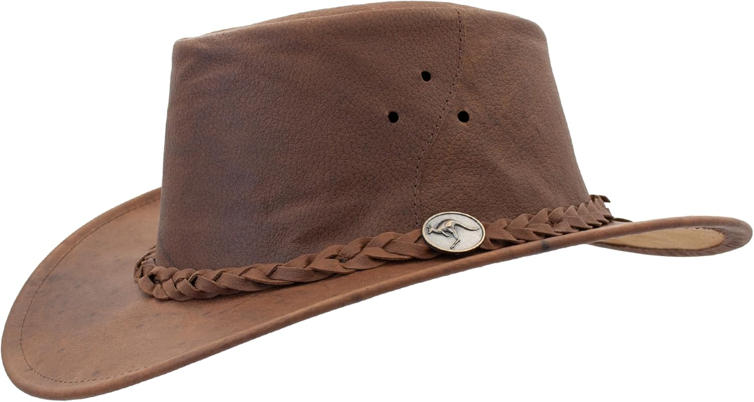 1034 Kangaroo - Australian Kangaroo Leather Cowboy Hat - Foldable, Ultra Light, Durable, Water Resistant