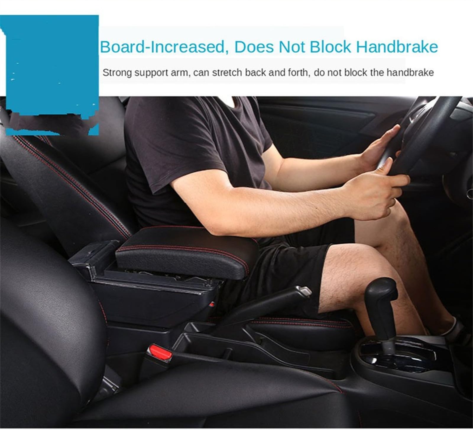 Bracciolo Box Compatibile con Hyundai per Bayon Box Bracciolo Bracciolo per Auto Scatola Portaoggetti Centrale Retrofit Interni 7USB Accessori Auto Console Bracciolo(Red Line