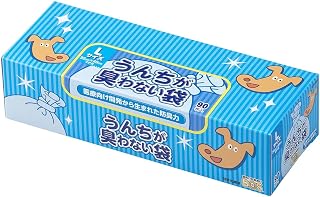 驚異の防臭袋 BOS (ボス) うんちが臭わない袋 ペット用 うんち 処理袋【袋カラー：ブルー】 (Lサイズ 90枚入)