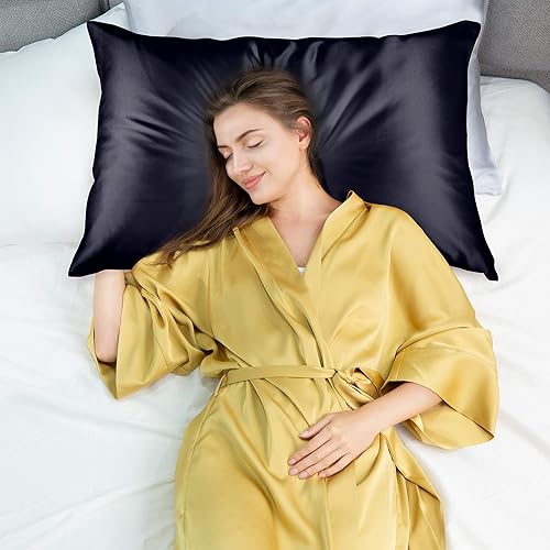 Miniatura 6 de J JIMOO Funda de almohada de seda para el pelo y la piel, 19 Momme, 600 hilos, 100% seda de morera