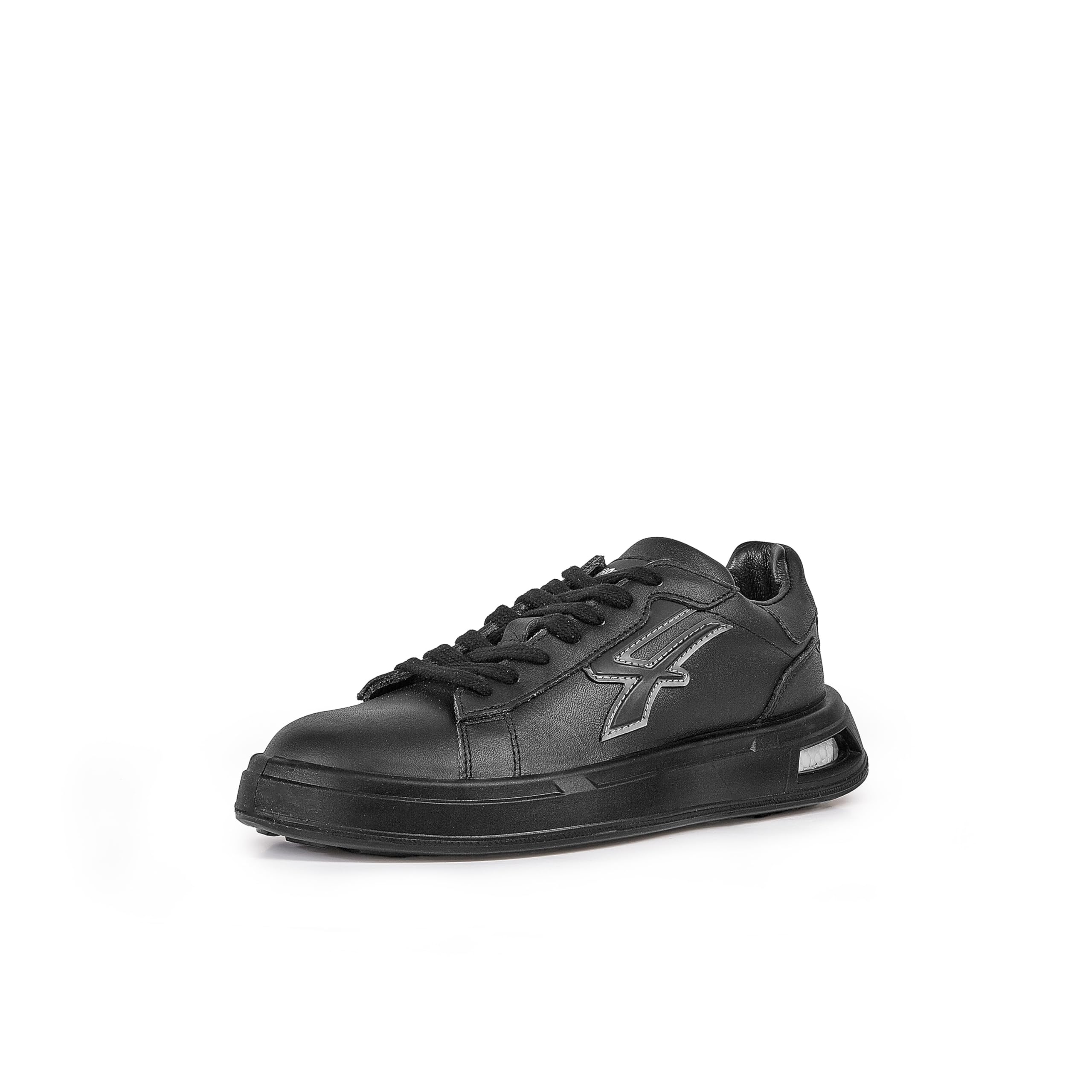 U-Power Urban Lifestyle Barry, Scarpe Sportive e Casual Nere in Morbida Pelle. Sneakers Basse con Suola Antiscivolo con Inserto Infinergy, Ideali per l'uso Quotidiano.
