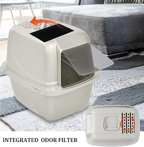 Miniatura 7 de Paquete de 10 filtros de carbón para caja de arena para gatos Van Ness, filtros de olor de carbono para Pureness F6, filtro de aire de zeloita de