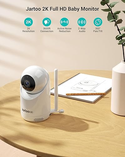 Miniatura 5 de Jartoo Cámara complementaria para monitor de bebé de video 2K (monitor no incluido)