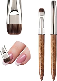 Acrylic Nail Brush & French Tip Brush-Salon French Manicure Tool with Firm Flat Head,Streak-Free One Stroke Design,Nail Art Cleaning Brush