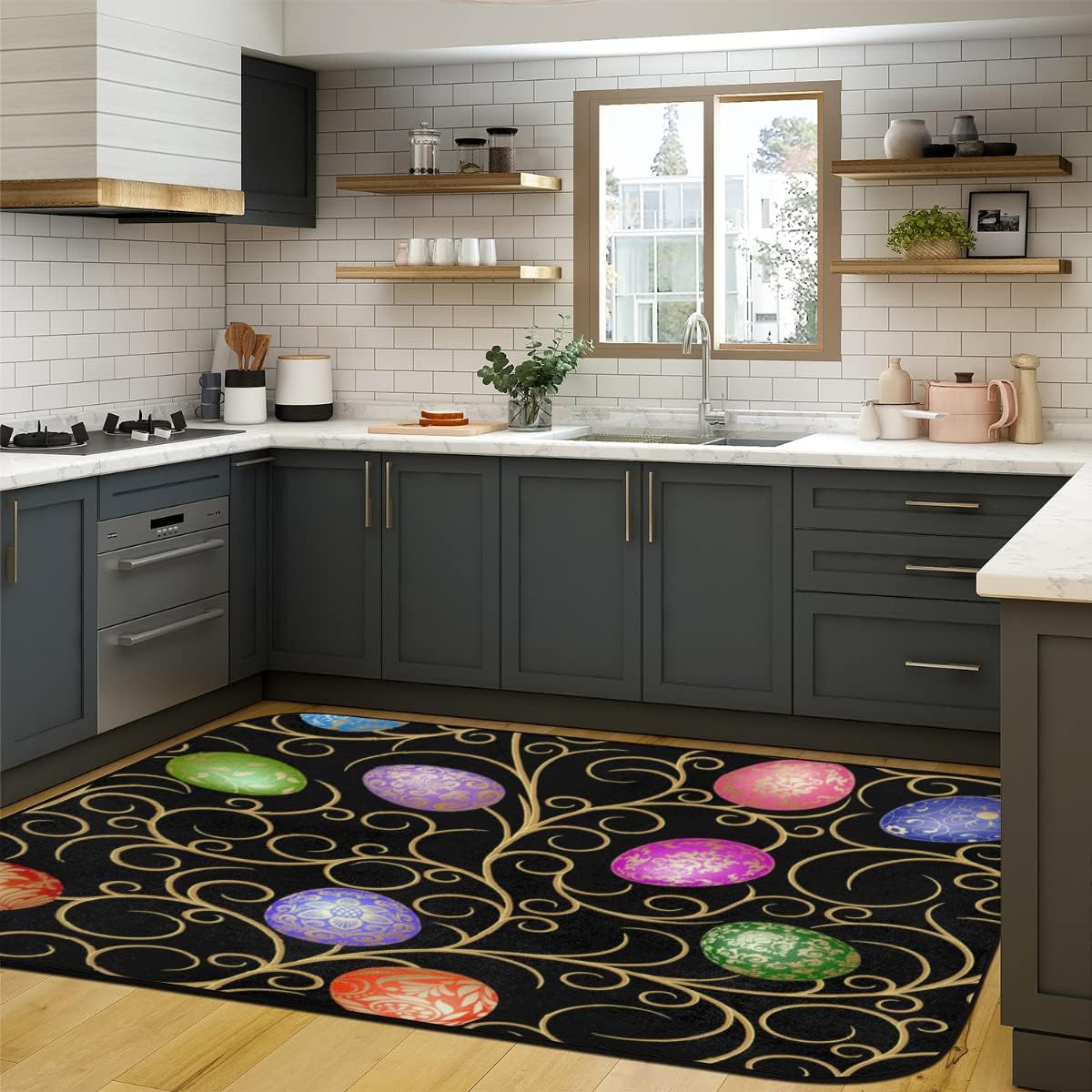 5' x 7' Easter Geometry on The Eggs Super Soft Area Rug for Kids Baby Nursery, Rugs for Living Room, Fuzzy Rugs for Nursery